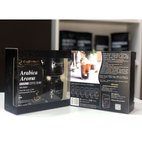 Подарунковий набір TM COFFEEBULK Black Gold 225г + 2 чашечки 130мл