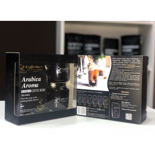 Подарунковий набір TM COFFEEBULK Black Gold 225г + 2 чашечки 130мл
