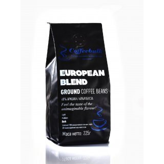 Кава зерновa мелена European blend 17/18scr (Європейський бленд) 225г. TM COFFEEBULK! БЕЗКОШТОВНА доставка від 1кг!