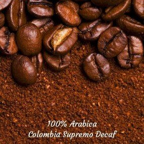 Кава зернова мелена Arabica Colombia Supremo без кофеїну  Gr.C.B.