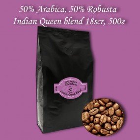Кава зернова Indian Queen blend 18scr (Індійська Королева бленд) 500г.  БЕЗКОШТОВНА ДОСТАВКА від 1кг!