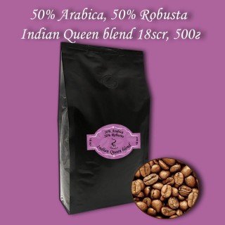 Кава зернова Indian Queen blend 18scr (Індійська Королева бленд) 500г.  БЕЗКОШТОВНА ДОСТАВКА від 1кг!