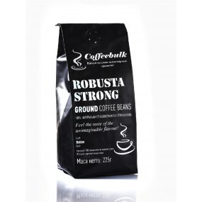 Кава зернова мелена Robusta Strong 18scr (Робуста Стронг) 225г. TM COFFEEBULK! БЕЗКОШТОВНА доставка від 1кг!