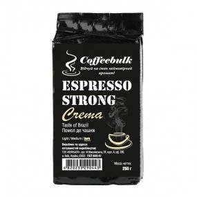 Кава зерновa мелена Espresso Strong Crema 17/18scr (Еспресо Стронг Крема) 250г. TM COFFEEBULK! БЕЗКОШТОВНА доставка від 1кг!
