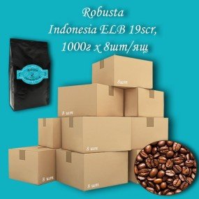 Кава зернова Robusta Indonesia ELB 19scr С.В. 1000г (8шт/ящ)