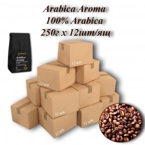 Кава зернова Arabica Aroma 17/18scr (Арабіка Арома) 250г (12шт/ящ). TM COFFEEBULK!