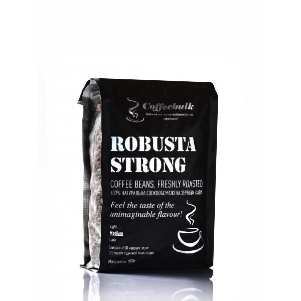 Кава зернова Robusta Strong 18scr (Робуста Стронг) 1000г. TM COFFEEBULK! БЕЗКОШТОВНА доставка від 1 кг!