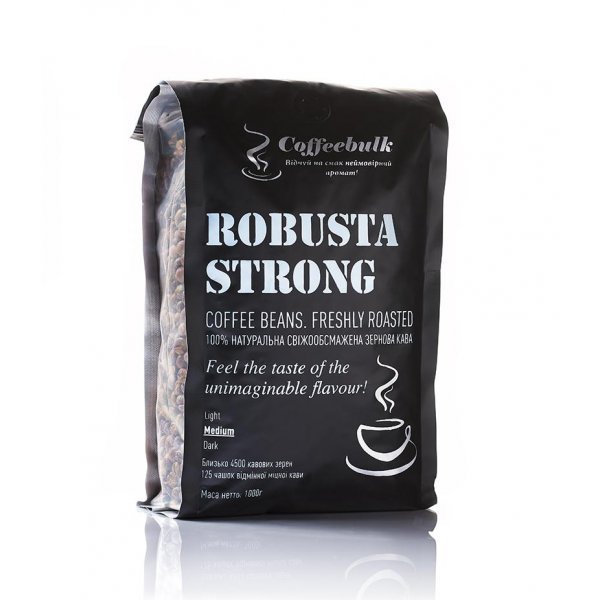 Кава зернова Robusta Strong 18scr (Робуста Стронг) 1000г. TM COFFEEBULK! БЕЗКОШТОВНА доставка від 1 кг!