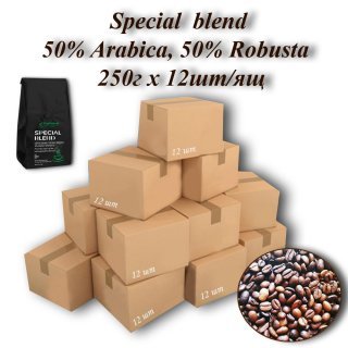 Кава зерновa Special blend 17/18scr (Спеціальний бленд) 250г (12шт/ящ). TM COFFEEBULK !