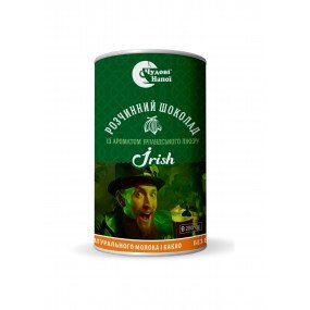Розчинний гарячий шоколад IRISH. З ароматом ірландського лікеру. 200г. БЕЗКОШТОВНА доставка від 5шт. (1кг)!